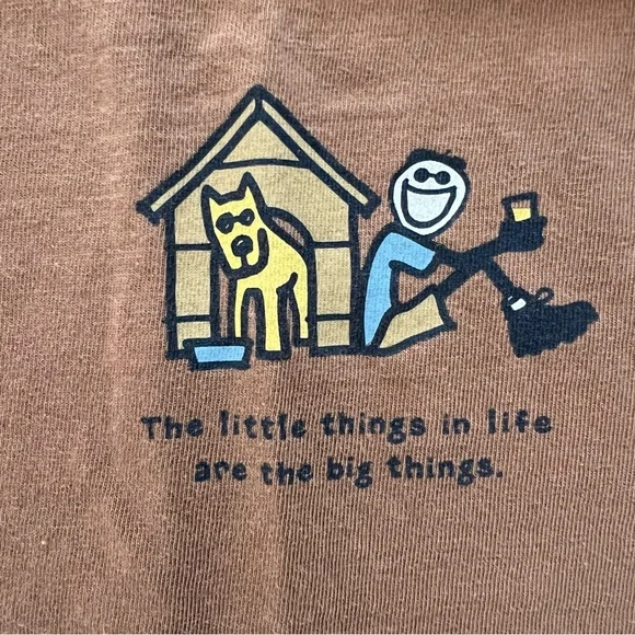 Life is Good Long Sleeve Crusher Women's T Shirt size XL Brown - Picture 3 of 8